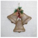 Ver imagem 3 de Kit 4 Enfeite Pendente Decoração Natalina Sino Dourado 30cm