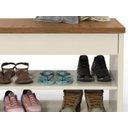 Ver imagem 3 de Sapateira Banco de Madeira com Gaveta Hall de Entrada - Off White com Freijó