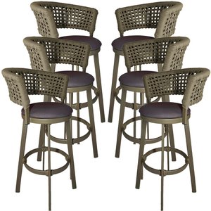 6 Banqueta Giratória Somália em Alumínio Balcão, Edícula, Cozinha Trama Original