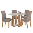Ver imagem 2 de Conjunto Sala de Jantar Mesa Easy Pop 120x80cm Tampo Vidro/mdf com 4 Cadeiras Confort Suede Animale