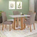 Ver imagem 1 de Conjunto Sala de Jantar Mesa Easy Pop 120x80cm Tampo Vidro/mdf com 4 Cadeiras Confort Suede Animale