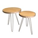 Ver imagem 1 de Conjunto Mesa Lateral Siena Freijo BELI HOUSE Champagne