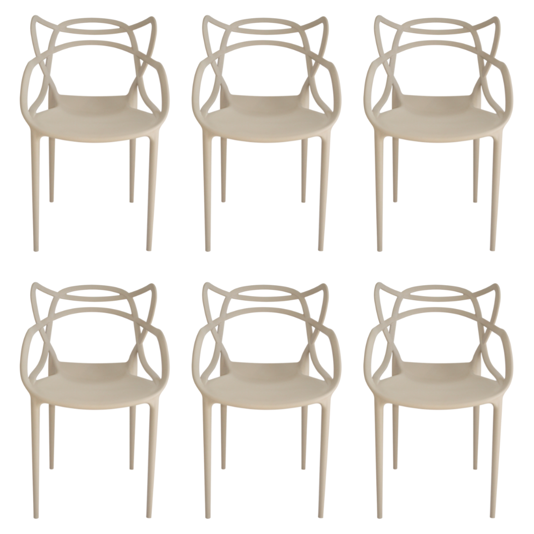 Cadeira Allegra Nude - Kit com 6