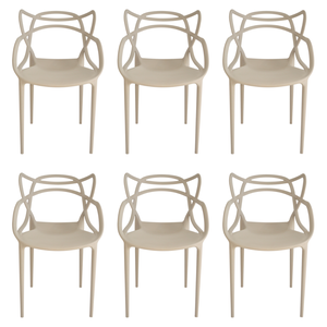 Cadeira Allegra Nude - Kit com 6