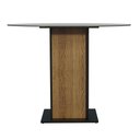 Ver imagem 7 de Mesa De Jantar Redonda 5324 Com Tampo De Vidro Preto/Rustic