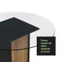 Ver imagem 4 de Mesa De Jantar Redonda 5324 Com Tampo De Vidro Preto/Rustic