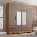 Ver imagem 1 de Guarda Roupa Roupeiro Casal Bernardi B383 Briz 4 Portas 4 Gavetas com Espelho Cinamomo Avelã Henn