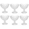 Jogo de 6 Taças Diamond Lyor para Sobremesa 250ml Transparente Tigela de Vidro para Doces Frutas - 1