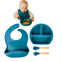 Ver imagem 6 de Conjunto de Silicone para Alimentação Infantil Snh02 Snel Home Azul
