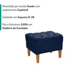 Ver imagem 5 de Puff Retro Capitone Pes Madeira Suede Azul Marinho Mpassos