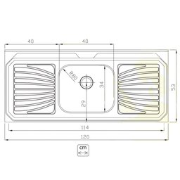 Pia de Cozinha 120 cm com Escorredor Infinity Inoxsul - 2