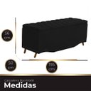 Ver imagem 2 de Calçadeira Baú King Size Estofada Maitê Veludo Preto