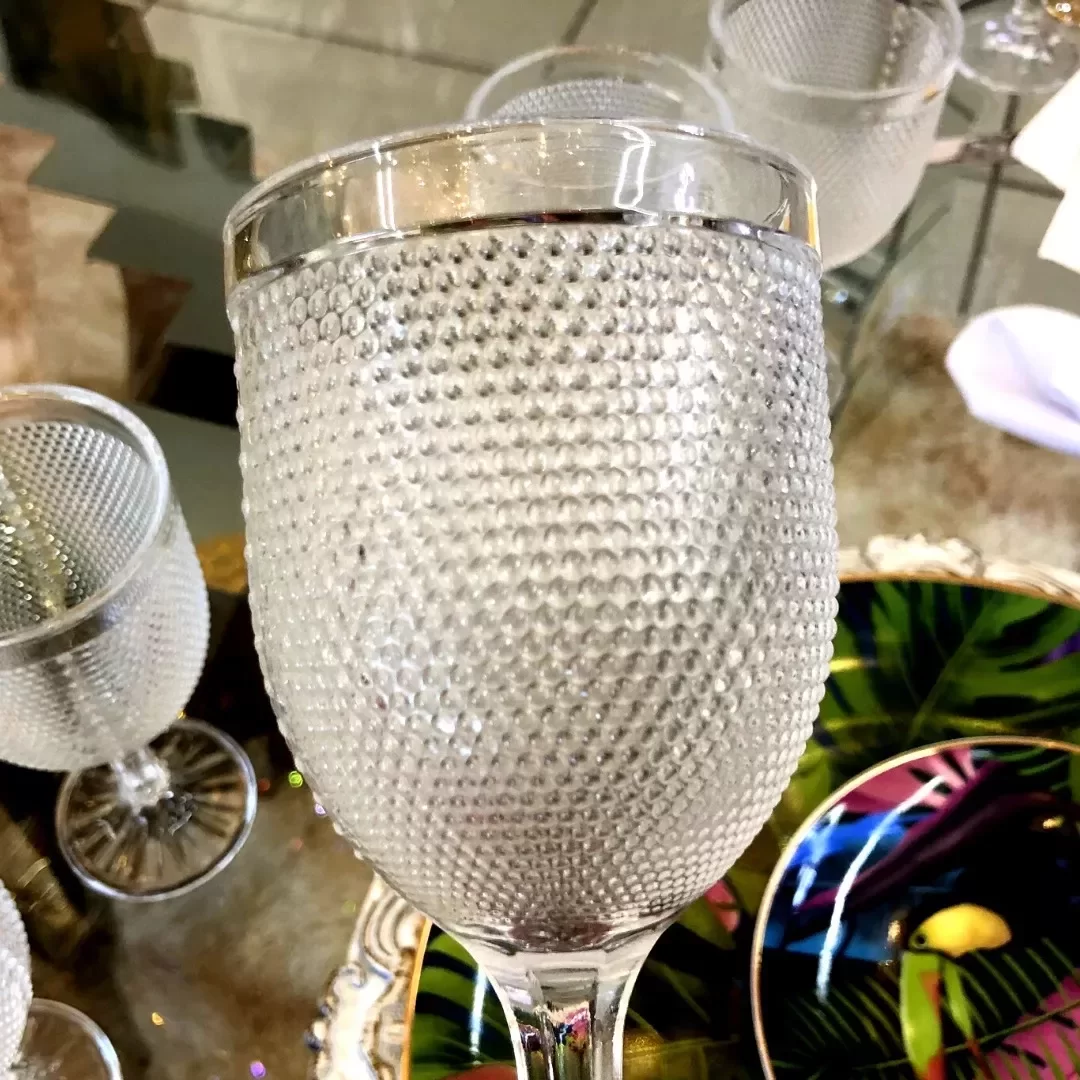 Conjunto de 6 copos de cristal para vinho ou água