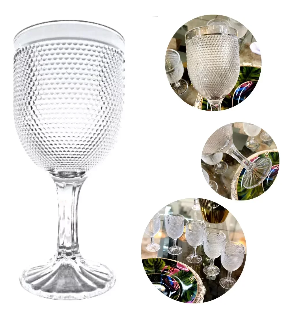 Jogo 6 Copos Água Suco Vidro Taças 300ml