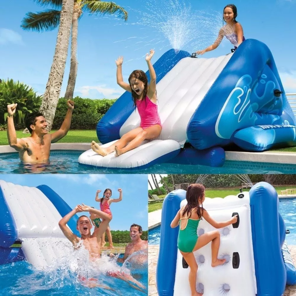 Escorregador Inflável para Piscina Intex 3,3x2,06x1,17m:azul - 2