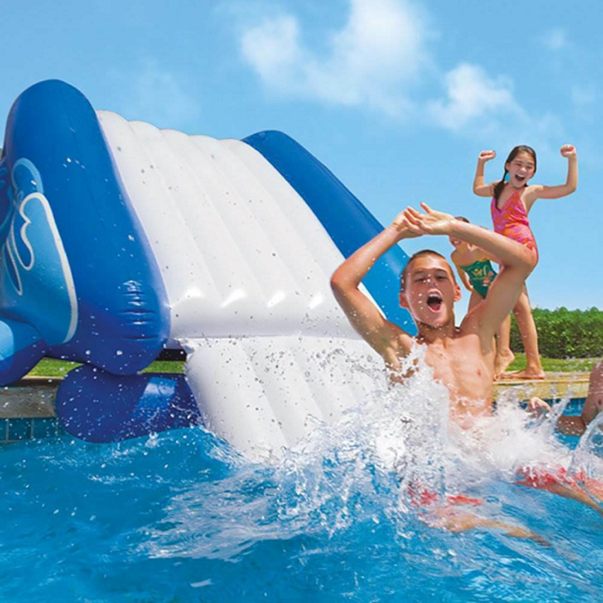 Escorregador Inflável para Piscina Intex 3,3x2,06x1,17m:azul - 6