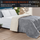 Ver imagem 2 de Conjunto Cama Casal King Size Coberdrom Romance Dupla Face Estampado:cinza