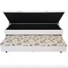 Bicama Box Baú Solteiro 88x188 com Cama Auxiliar de Molas Ensacadas 3x1 Corino Branco - 2