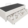 Bicama Box Baú Solteiro 88x188 com Cama Auxiliar de Molas Ensacadas 3x1 Corino Branco - 3