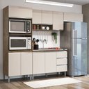 Ver imagem 1 de Armário de Cozinha Thalia 9 Portas 3 Gavetas Itauba/off White - Pnr Móveis
