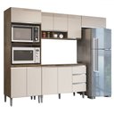 Ver imagem 2 de Armário de Cozinha Thalia 9 Portas 3 Gavetas Itauba/off White - Pnr Móveis