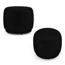Ver imagem 1 de Kit 02 Puffs Decorativos Orgânicos Molly Redondo Couríssimo Preto - Desk Design Cor Preto