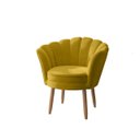 Ver imagem 2 de 01 Poltrona Decorativa Pétala Escritório Sala Recepção Veludo Amarelo - Visalar