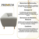 Ver mais imagens de Sofá 3 Lugares 240cm Retrô Pés de Madeira Luxo Premium Estofado Bouclé Courino Cinza Sala Recepção
