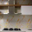 Ver imagem 2 de Papel de Parede Mármore Branco com Dourado 02-60x300cm