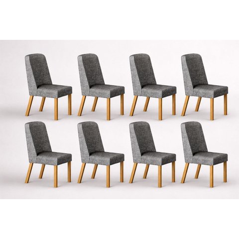 Kit 8 Cadeiras Maciça de Jantar Estofada Iza- Arbo Design