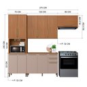 Ver imagem 2 de Kit de Cozinha Cristal 11 Portas Freijo com Camurca