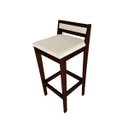 Ver imagem 6 de Banqueta Baixa 70cm para Bancada Assento Estofado em Linho Cecilia:imbuia com Linho Cru
