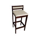 Ver imagem 2 de Banqueta Baixa 70cm para Bancada Assento Estofado em Linho Cecilia:imbuia com Linho Cru