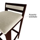 Ver imagem 7 de Banqueta Baixa 70cm para Bancada Assento Estofado em Linho Cecilia:imbuia com Linho Cru