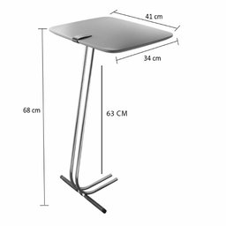 Mesa Apoio Lateral para Sofá Lisboa Pé Dourado LarFlex:Laca Concreto - 3