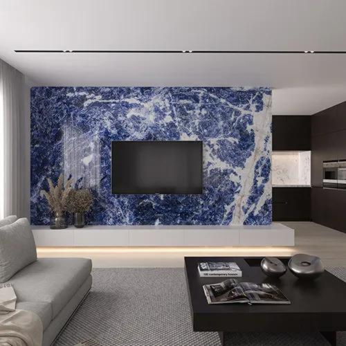 Placa Resina Imitação de Pedra Mármore Formix 3d - Sodalite Blue:2,0 X 1,0m - Fosco - 1