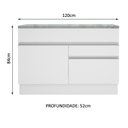 Ver mais imagens de Balcão De Pia Madesa Glamy 120 Cm 1 Porta E 2 Gavetas Branco