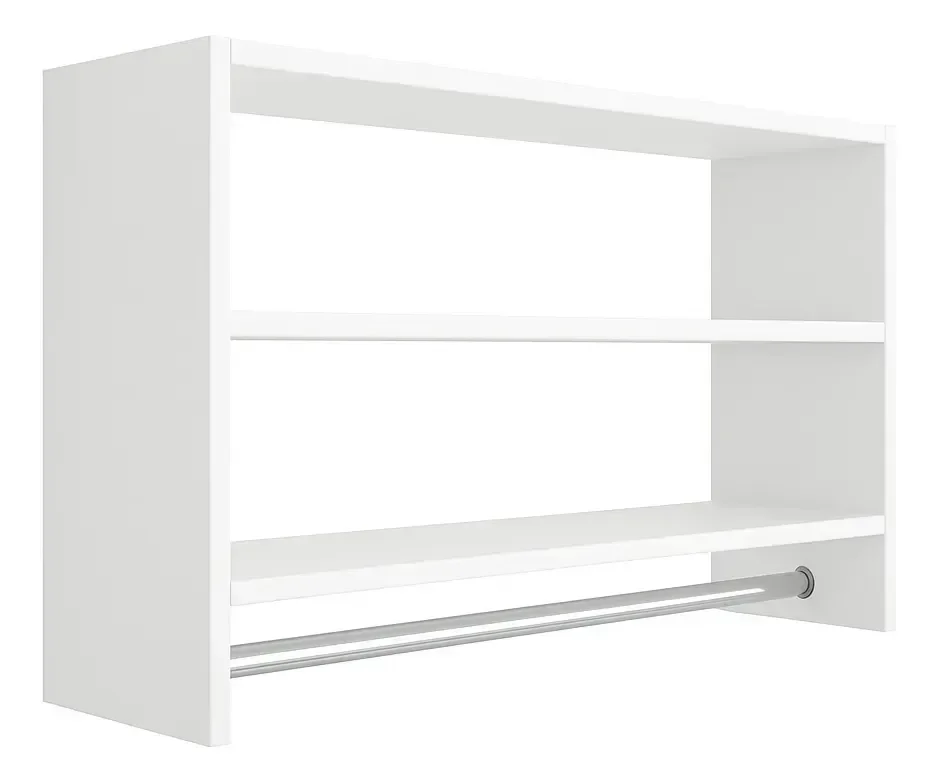 Ver imagem 3 de Cabideiro de Parede Arara em Mdf com 2 Nichos de 1 Metro