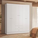 Ver imagem 1 de Guarda Roupa Casal 6 Portas 2 Gavetas Touch - Branco/rosa Flex