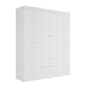 Ver imagem 3 de Guarda Roupa Casal 6 Portas 2 Gavetas Touch - Branco/rosa Flex