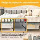 Ver imagem 7 de Mini Cama Infantil Solteiro em Aço Branco com Proteção Lateral para Quarto Infantil Preto