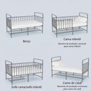 Ver imagem 6 de Mini Cama Infantil Solteiro em Aço Branco com Proteção Lateral para Quarto Infantil Preto