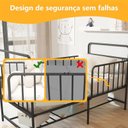 Ver imagem 5 de Mini Cama Infantil Solteiro em Aço Branco com Proteção Lateral para Quarto Infantil Preto