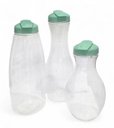 Ver imagem 1 de Kit 3 Garrafas Cristal Jarra Formatos Diferentes Suco Água Verde