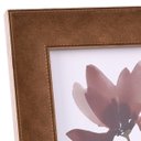 Ver imagem 5 de Porta Retrato com Moldura Bronze e em Couro Marrom - 15x20cm