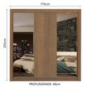 Ver imagem 3 de Guarda-Roupa Casal Madesa Lyon Plus 3 Portas de Correr com Espelhos 4 Gavetas Rustic Cor:Rustic