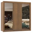 Ver imagem 2 de Guarda-Roupa Casal Madesa Lyon Plus 3 Portas de Correr com Espelhos 4 Gavetas Rustic Cor:Rustic