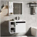 Ver imagem 2 de Conjunto Gabinete com Espelheira e Cuba para Banheiro Adonis 60cm Branco com Preto - Ofertamo