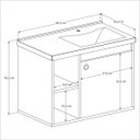 Ver imagem 6 de Conjunto Gabinete com Espelheira e Cuba para Banheiro Adonis 60cm Branco com Preto - Ofertamo