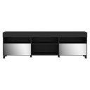 Ver imagem 3 de Rack Tv 65" Com Rodízios E Espelho 2 Portas Paris Multimóveis V3330 Preto Preto